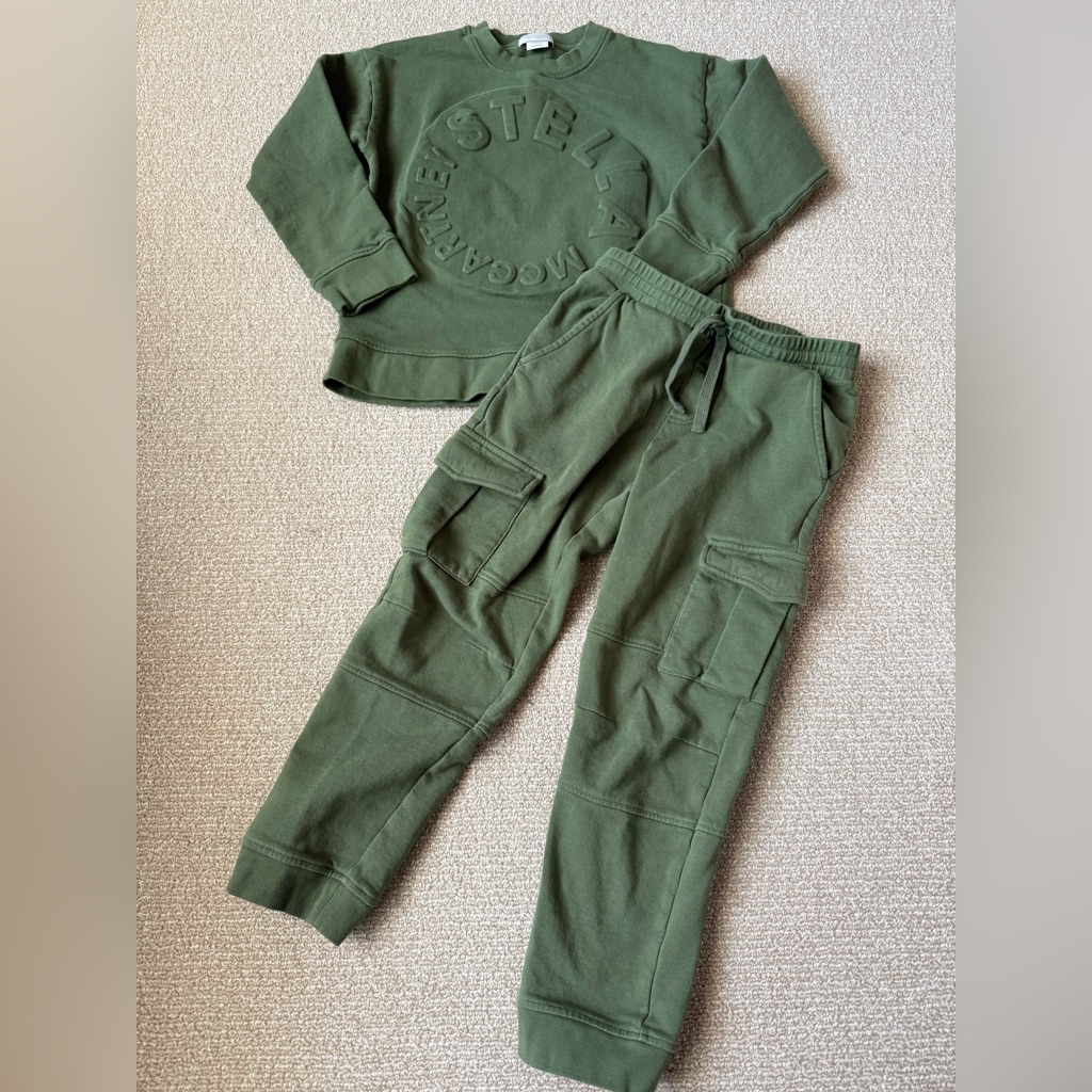 Stella Mccartney Kids Branded Sweatshirt & Cargo Joggers Outfit 10y $218